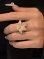thumb 925 Sterling Silver Cubic Zirconia Flower Luxury Cocktail Ring 1