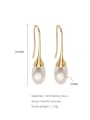 thumb 925 Sterling Silver Imitation Pearl Geometric Minimalist Hook Earring 2