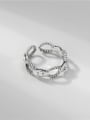 thumb 925 Sterling Silver Hollow Geometric Smiley Vintage Band Ring 3