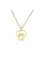 thumb Stainless steel Heart Hollow boy girl kissing Minimalist Necklace 0