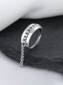 thumb 925 Sterling Silver Chain  Tassel Vintage Band Ring 0
