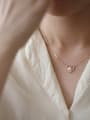 thumb 925 Sterling Silver Imitation Pearl Heart Dainty Necklace 3