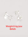 thumb Water-plated silver stainless steel earring accessories inner diameter 6/8/10/12mm earring base 2