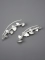 thumb 925 Sterling Silver Leaf Artisan Hook Earring 3