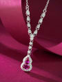 thumb 925 Sterling Silver Cubic Zirconia Irregular Vintage Necklace 2