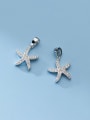 thumb S925 Silver Electroplated Micro-set Zircon Starfish Pendant 0