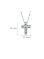 thumb 925 Sterling Silver High Carbon Diamond White Cross Trend Necklace 2