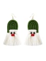 thumb Cotton rope +tassel  Christmas Bossian style hand-woven earrings 0