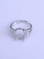 thumb 925 Sterling Silver 18K White Gold Plated Triangle Ring Setting Stone size: 9*11mm 0