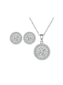 thumb 925 Sterling Silver Cubic Zirconia Minimalist Geometric  Earring and Necklace Set 0