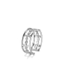 thumb 925 Sterling Silver High Carbon Diamond Geometric Dainty Stackable Ring 0