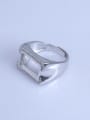 thumb 925 Sterling Silver 18K White Gold Plated Geometric Ring Setting Stone size: 9*14mm 1