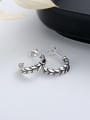 thumb 925 Sterling Silver Feather Vintage Stud Earring 1