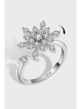 thumb 925 Sterling Silver Cubic Zirconia Rotate Flower Cute Band Ring 0