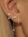 thumb 925 Sterling Silver Cubic Zirconia Geometric Dainty Huggie Earring 1