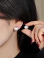thumb 925 Sterling Silver Round  Ball Minimalist Stud Earring 1