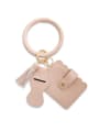 thumb Alloy Leather Leopard Card package Hand Ring Key Chain 0