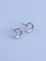 thumb 925 Sterling Silver 18K White Gold Plated Round Earring Setting Stone size: 7*7mm 1