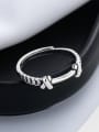 thumb 925 Sterling Silver Geometric Vintage Knot Chain Band Ring 2