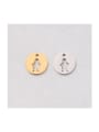 thumb Stainless steel Round hollow boy and girl pendant 1