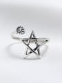 thumb 925 Sterling Silver Star Vintage Spoon Ring 0