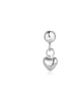 thumb 925 Sterling Silver Cubic Zirconia Heart Dainty Single Earring 4