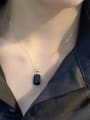 thumb 925 Sterling Silver Acrylic Geometric Vintage Necklace 1