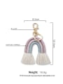 thumb Alloy Cotton Rope  Rainbow Hand-Woven Artisan Key Chain/ Bag Pendant 2
