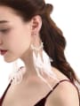 thumb Alloy Feather Round Bohemia Hand woven Drop Earring 1
