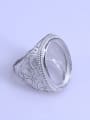 thumb 925 Sterling Silver 18K White Gold Plated Geometric Ring Setting Stone size: 16*22mm 2