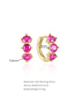 thumb 925 Sterling Silver Cubic Zirconia Geometric Dainty Huggie Earring 2