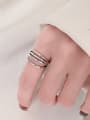 thumb 925 Sterling Silver Geometric Vintage Irregular Multi-layer  Stackable Ring 1