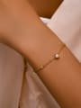 thumb 925 Sterling Silver Imitation Pearl Geometric Dainty Bracelet 1