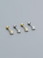 thumb 925 Sterling Silver Imitation Pearl Geometric Minimalist Stud Earring 1