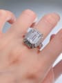thumb 925 Sterling Silver Cubic Zirconia Geometric Vintage Cocktail Ring 1