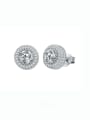 thumb 925 Sterling Silver Cubic Zirconia Geometric Luxury Stud Earring 0