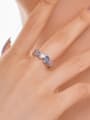 thumb 925 Sterling Silver Cubic Zirconia Water Drop Dainty Band Ring 2