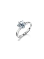 thumb 925 Sterling Silver Moissanite Geometric Dainty Engagement Ring 0