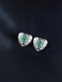 thumb 925 Sterling Silver Paraiba Stone  Heart Luxury Stud Earring 1