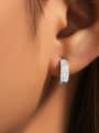 thumb Brass Cubic Zirconia C Shape Minimalist Stud Earring 2