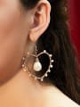 thumb Zinc Alloy Imitation Pearl Heart Vintage Chandelier Earring 1