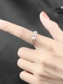 thumb 925 Sterling Silver Rotate Bead Geometric Minimalist Band Ring 1