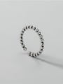 thumb 925 Sterling Silver Bead Round Vintage Band Ring 2