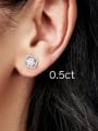 thumb 925 Sterling Silver Moissanite Square Dainty Cluster Earring 2