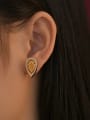 thumb 925 Sterling Silver High Carbon Diamond Yellow Water Drop Dainty Stud Earring 1