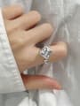 thumb 925 Sterling Silver Cubic Zirconia Square Vintage Band Ring 2