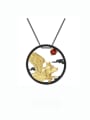 thumb 925 Sterling Silver Natural Stone Zodiac Pig Vintage Necklace 0