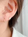thumb 925 Sterling Silver Cubic Zirconia Geometric Minimalist Huggie Earring 3