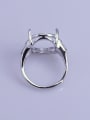 thumb 925 Sterling Silver 18K White Gold Plated Geometric Ring Setting Stone size: 14*18mm 2