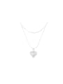 thumb 925 Sterling Silver Heart Dainty Multi Strand Necklace 0